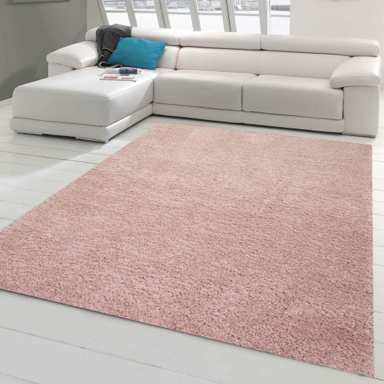 Flauschiger Shaggy Teppich in rosa