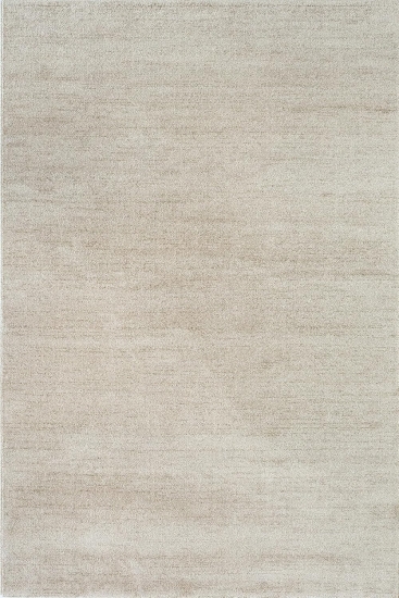 Moderner Kurzflor Teppich in Creme mit weicher Wolloptik fürs Wohnen