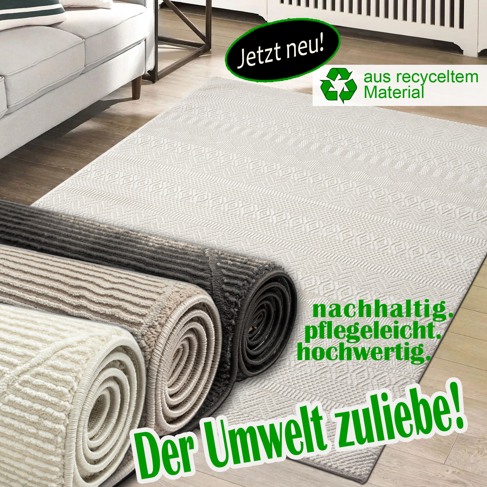 Nachhaltige Teppiche aus recyceltem Material