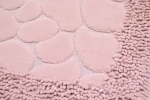 Preview: Badezimmerteppich Set 2 teilig • waschbar • Steinoptik in rosa