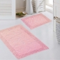 Preview: Badezimmerteppich Set 2 teilig • waschbar • Blätterdesign in pink