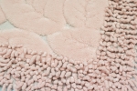 Preview: Badezimmerteppich Set 2 teilig • waschbar • Blätterdesign in rosa