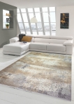 Preview: Wollteppich Designerteppich Teppich abstrakt aus Naturfasern in beige grau creme