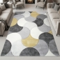 Preview: Teppichläufer grau creme gelb Kreisdesign