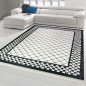 Preview: Teppich modern Wohnzimmerteppich mit Rauten in schwarz creme