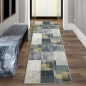 Preview: Moderner Elegance Teppich mit orientalisch gemusterten Quadraten in grau gold