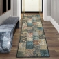 Preview: Moderner Teppich eleganter Stil mit Quadraten orientalisch gemustert braun grau orange mehrfarbig
