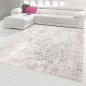 Preview: Klassisch moderner Teppich mit dezenten Blumen & Pflanzen Verzierungen in creme pink
