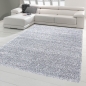 Preview: Shaggy Teppich Hochflor Langflor Teppich Wohnzimmer Teppich Gemustert in Uni Design Grau