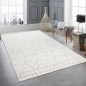 Preview: Teppich Wohnzimmer Schlafzimmer Strich Muster kuschelig creme mit beige/braunen Streifen