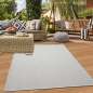 Preview: Robuster In- und Outdoorteppich 3d-Effekt schlichtes Muster einfarbig creme