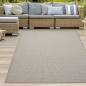 Preview: Robuster In- und Outdoorteppich 3d-Effekt schlichtes Muster einfarbig beige