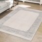 Preview: Eleganter Designer Teppich | glänzend | in blau-weiß