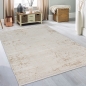 Preview: Glänzender Designer Teppich für das Wohnzimmer | gold-weiß