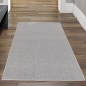Preview: Flachgewebe-Teppich im schlichten einfarbigen Design in grau