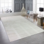 Preview: Recycle Wohnzimmerteppich Schlafzimmer mit modernen ovalen Formen liniert in beige