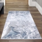 Preview: Wollteppich Marmorteppich Moderner Teppich Abstrakt in Grau Blau Creme