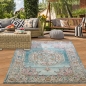 Preview: Teppich Orient Teppich Outdoor Wohnzimmerteppich Vintage in blau creme