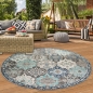 Preview: Orientteppich Outdoor Wohnzimmerteppich Ornamente in grau blau