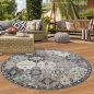 Preview: Teppich Orient Teppich Outdoor Wohnzimmerteppich Ornamente in grau