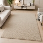 Preview: Shaggy Teppich in Beige für Wohnzimmer und Schlafzimmer – weich, warm und gemütlich
