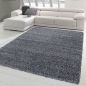 Preview: Shaggy Teppich Hochflor Langflor Teppich Wohnzimmer Teppich Gemustert in Uni Design dunkelgrau