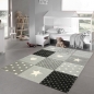 Mobile Preview: Kinderzimmer Teppich Spiel & Baby Teppich Herz Stern Punkte Design creme schwarz grau