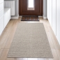 Preview: Elegant handgewobener Wollteppich in beige