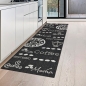Preview: Küchenteppich Sisal moderner Küchenläufer flachgewebt Coffee Espresso Mocha Schwarz Weiss