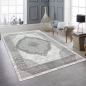 Preview: Designer Teppich Moderner Teppich Wohnzimmer Teppich mit Muster Grau Cream Beige