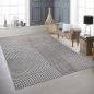 Preview: Teppich grau mit 3D-Linienmuster weich & elegant