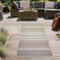 Preview: In- & Outdoor Teppich mit gestreiften Rauten in beige braun