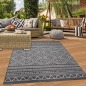 Preview: In- & Outdoorteppich in modernem Boho-Design und Geometrischen Mustern in Anthrazit Creme