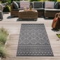 Preview: In- & Outdoorteppich in modernem Boho-Design und Geometrischen Mustern in Anthrazit Creme