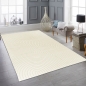 Preview: Moderner Wohnzimmerteppich mit gebogenem Muster in creme