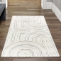 Preview: Moderner Teppich mit Bogenmuster in Beige mit bunten Streifen