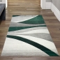 Preview: Teppich modern Teppich Wohnzimmer mit Streifen in grau grün