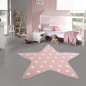 Preview: Kinder Spielteppich Stern in rosa mit Sternenmuster