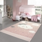 Preview: Kinderteppich Spielteppich mit Wolken in Rosa