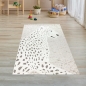 Preview: Kinderzimmer Teppich Weich Leopard 3d-effekt Allergiker geeignet in creme grau
