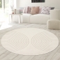 Preview: Schlafzimmer Wohnzimmer Teppich mit Hoch- Tiefeffekt und Bogenmuster in Creme
