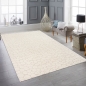 Preview: Wohnzimmerteppich strapazierfähig mit gepunktetem Design in Creme