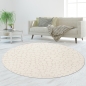 Preview: Wohnzimmerteppich strapazierfähig mit gepunktetem Design in Creme