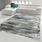 Preview: Wohnzimmer Teppich Design mit Glanzfasern in Grau Blau