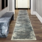 Preview: Wohnzimmer Teppich Design mit Glanzfasern in Grau Blau