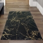Preview: Teppich Wohnzimmer modern Teppich Marmor Optik in schwarz gold