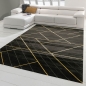 Preview: Teppich modern Designerteppich geometrisches Muster in schwarz gold