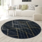 Preview: Teppich modern Designerteppich geometrisches Muster in schwarz gold