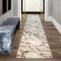 Preview: Teppich Wohnzimmer Teppich Marmor Optik in creme beige
