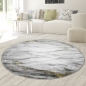 Preview: Teppich Wohnzimmer Teppich Marmor Optik in creme grau gold